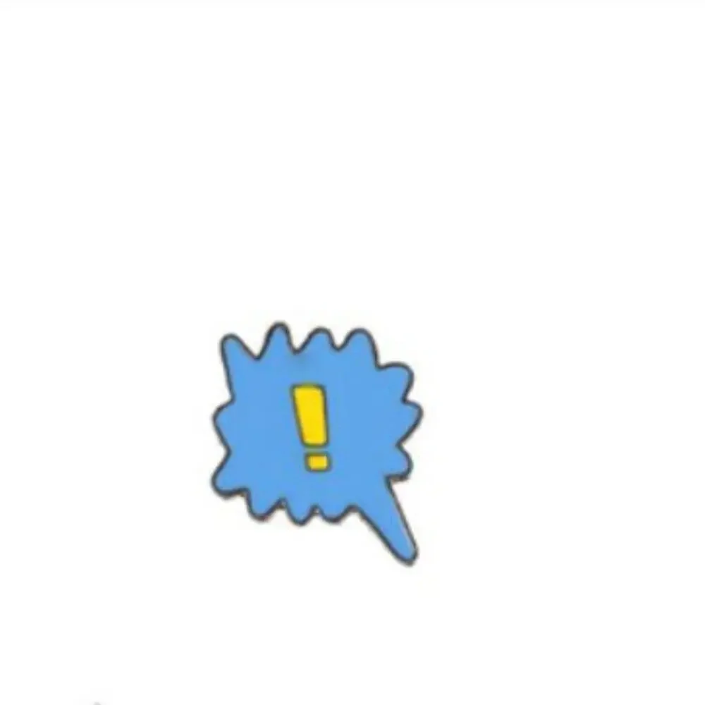 Blue ! Thought Bubble Pin Brooch